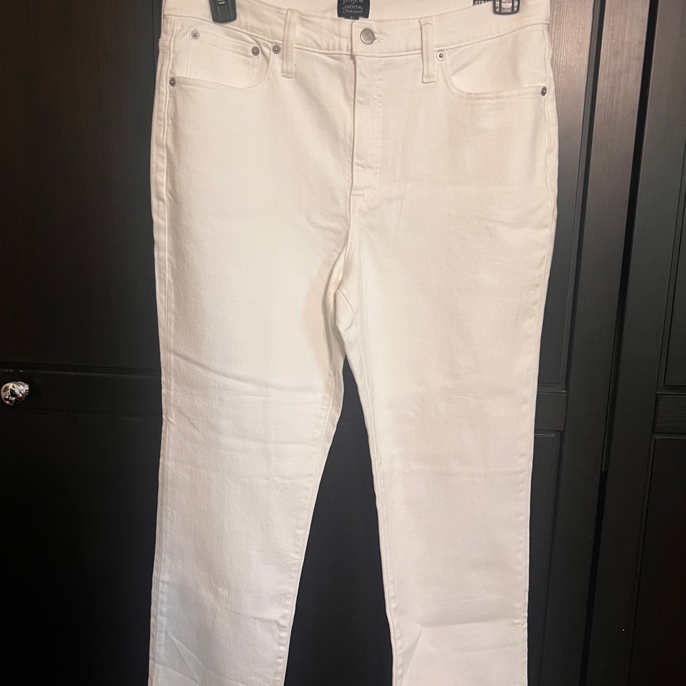 J. Crew Cream Straight-Leg Jeans
